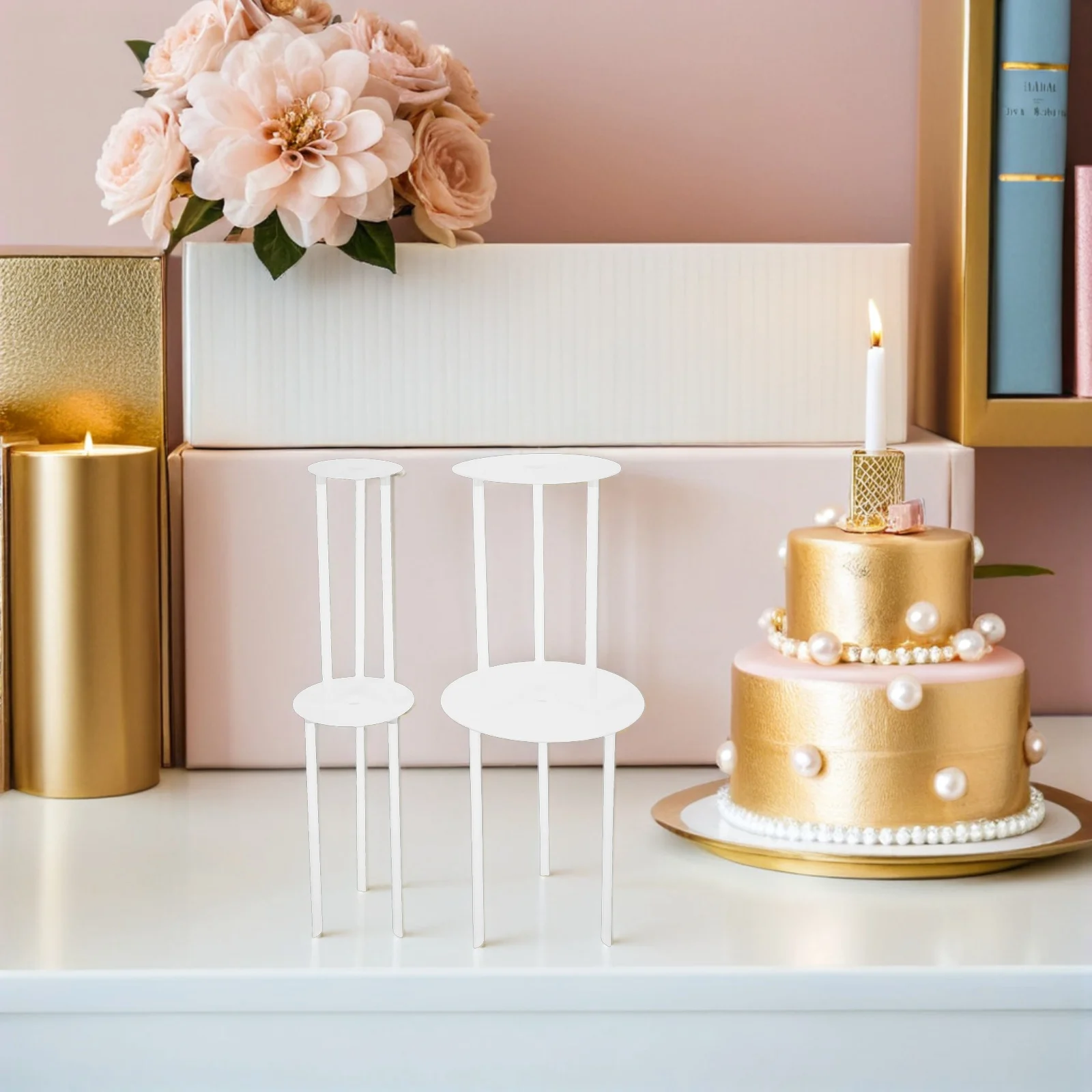 

12Pcs Cake Tier Supports Reusable Dowels Rods Floating Spacer Design for Wedding Party Stacking Cake Dowel Rods