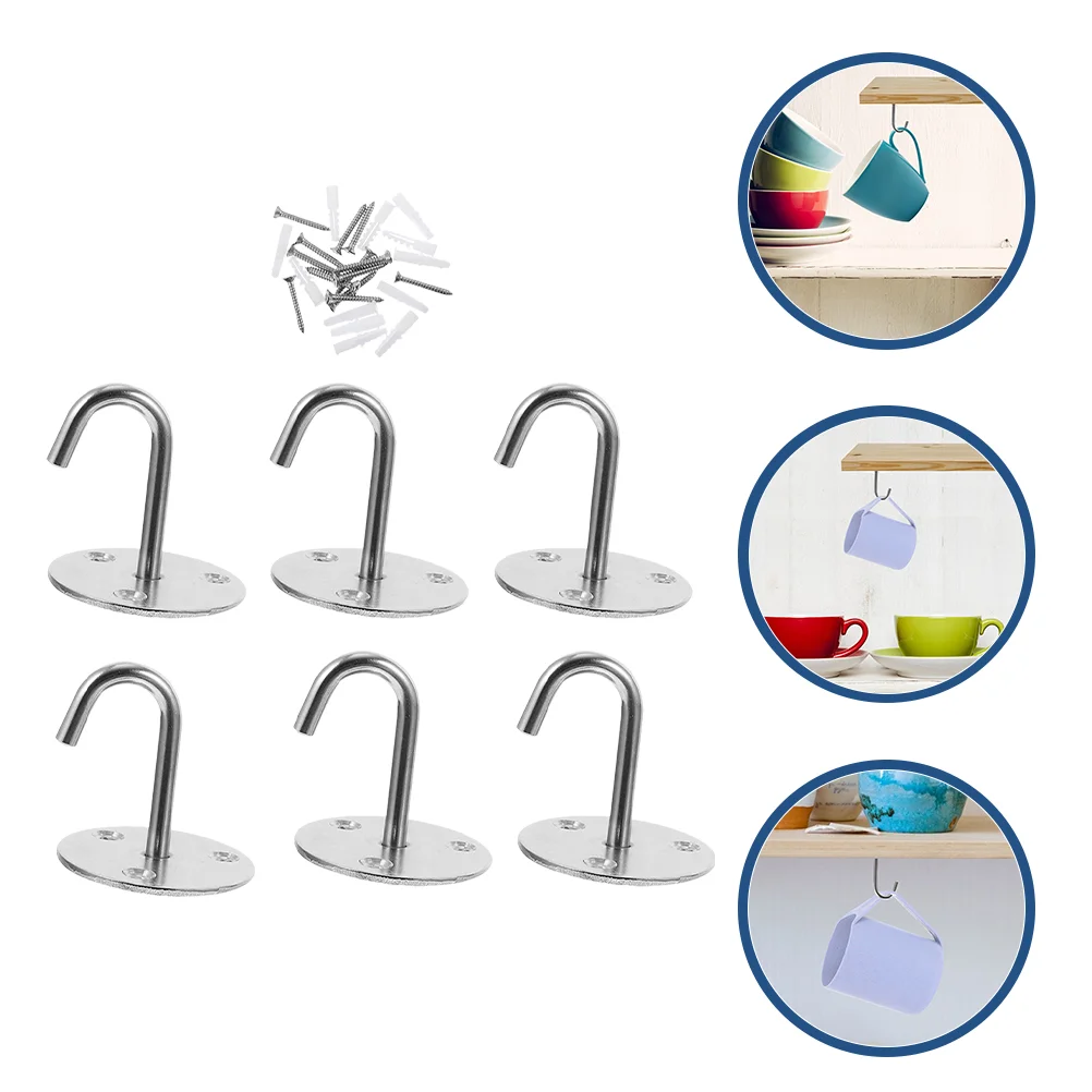 10PCS Stainless Steel Plant Hangers Rustproof Ceiling Hooks Heavy Duty Wall Mounted Hanger for Flower Pots Lanterns Bird Feeders