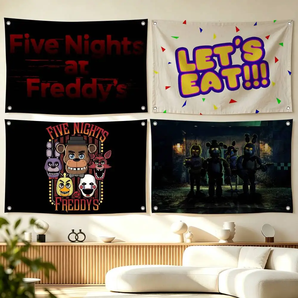F-Five Nights At Freddys Game  Flags for Bedrooms Home Decor Items Outdoor Decors Garage Decoration Flaga