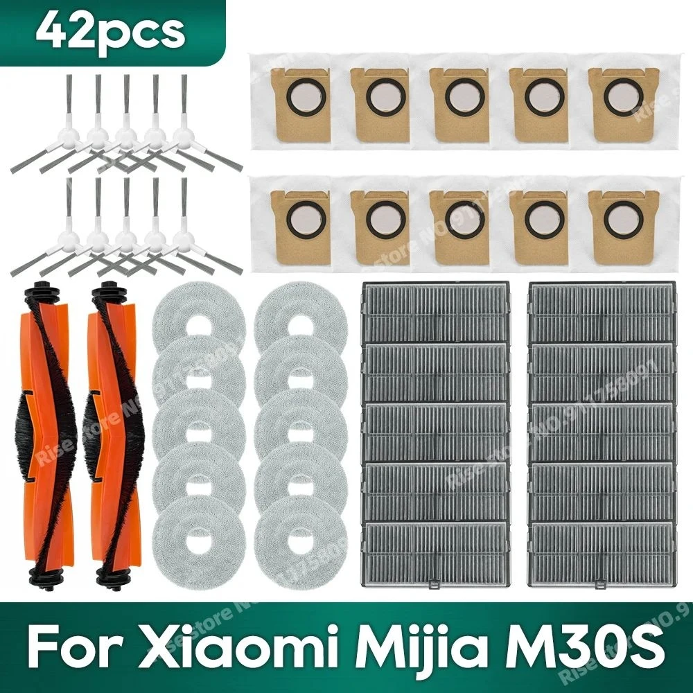 Compatible For Xiaomi Mijia M30S Consumables D103CN Replacement Accessories Main Side Brush Hepa Filter Mop Dust Bag