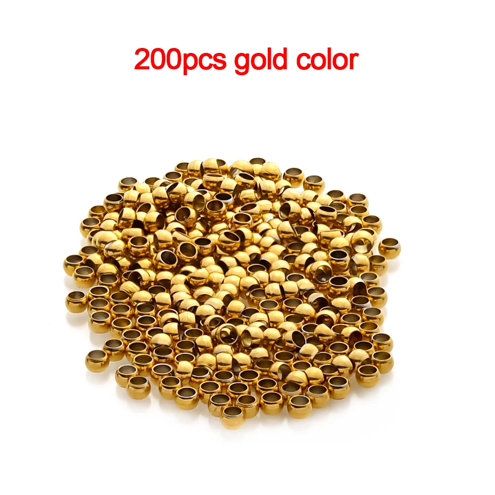 100-200 stuks 1,5 2 2,5 3 mm roestvrijstalen stop spacer kralen positionering bal crimp einde kralen voor DIY sieraden maken benodigdheden
