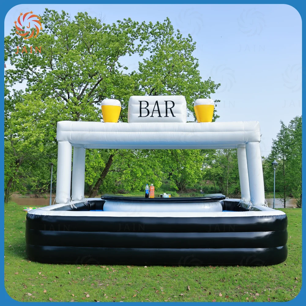 

Stock 15ft Inflatable Water Playground Large Pool Bar Tent Outdoor Backyard Pvc Inflatable Pool Bar With Pump For Parties