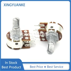 5PCS WH148 Type Double 6-Pin A10K C10K Amplifier Audio Volume Adjustable Potentiometer Flower Shaft Length 15mm