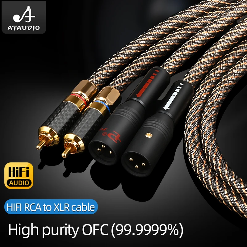 Jedna para kabla Audio QED HiFi do XLR ze srebra mieszanego 4 warstwy ekranujące 2 RCA męskie do 2XLR kabel żeński do miksera CD DAC