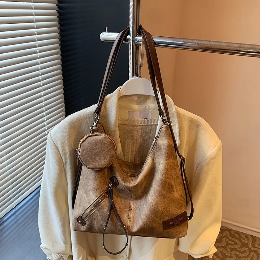 

Large Large Capacity Crossbody Bag PU Zipper Tote Backpack With zero wallet Shoulder Sling Bag Women