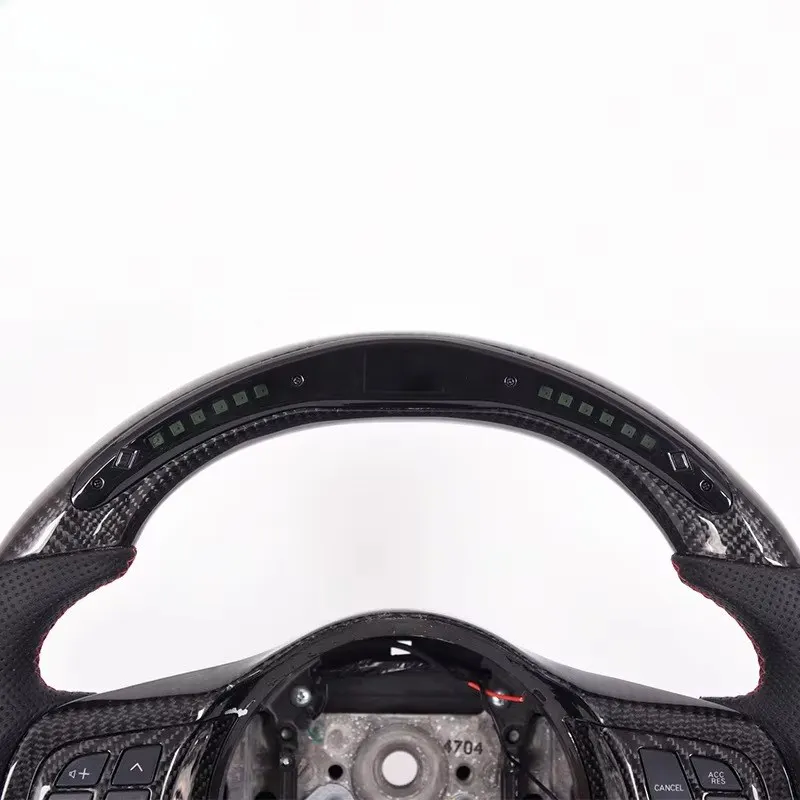 Carbonstep Glossy Racing Leather LED Display Car Steering Wheel for EVO X Carbon Fiber Steering Wheel