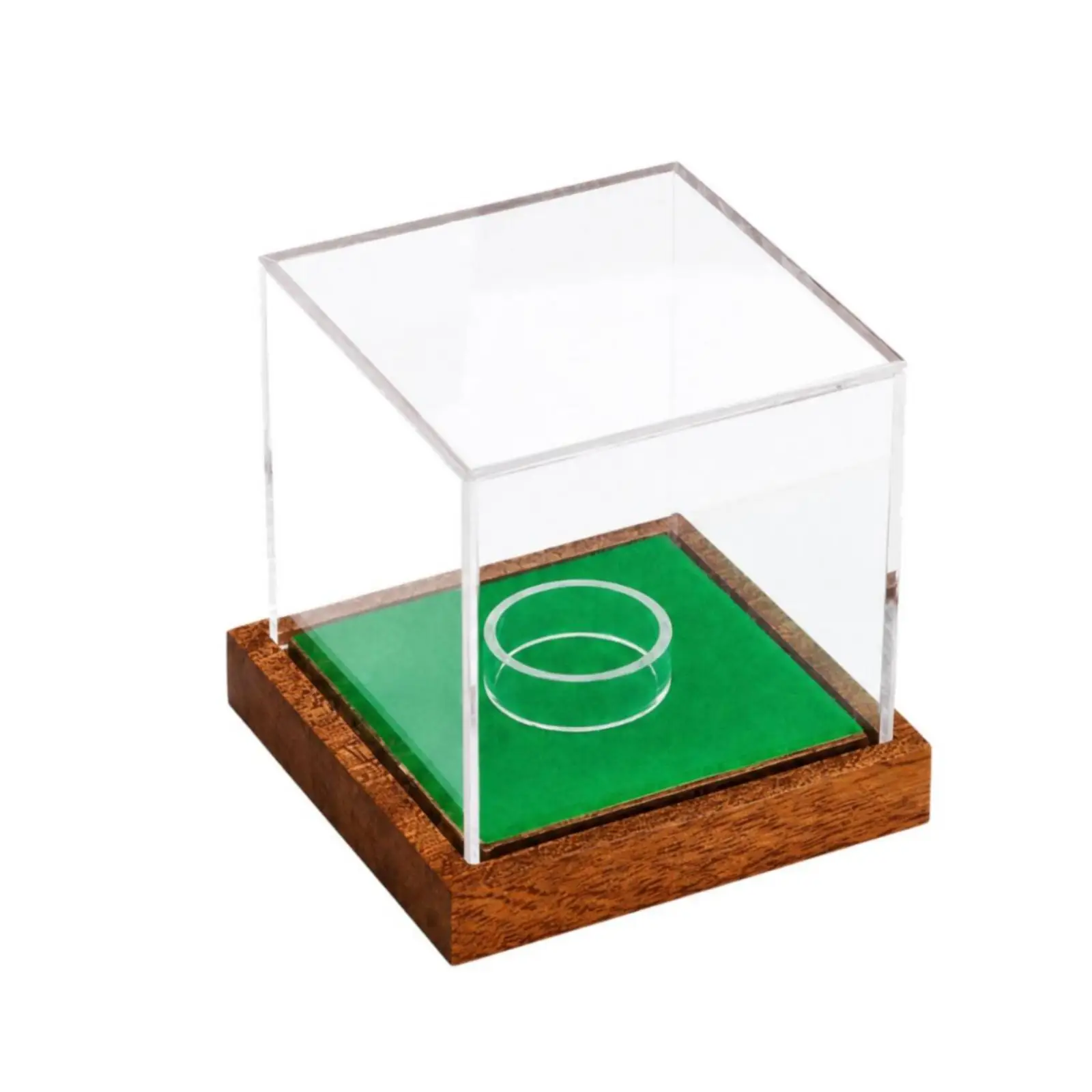 Clear Acrylic Billiard Ball Display Case with Wood Base Dustshield Billiard Ball Holder with Transparent Enclosure