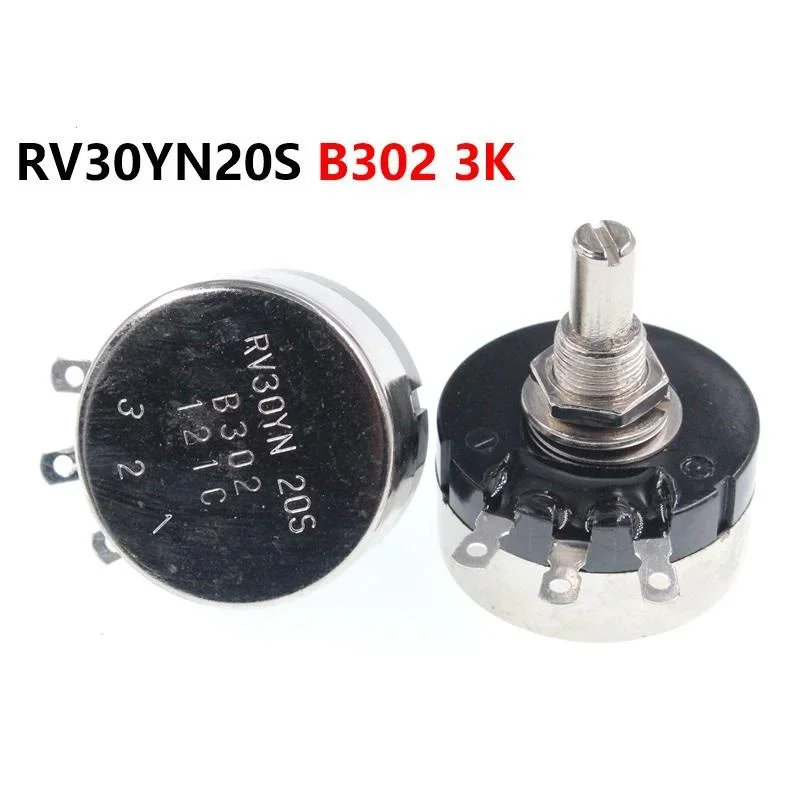 RV30YN20S B302 3K 3W Single Turn โพเทนชิโอมิเตอร์ฟิล์มคาร์บอนตัวต้านทานแบบปรับได้