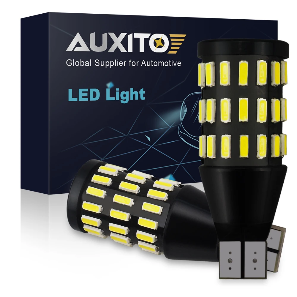 AUXITO 2Pcs W16W T15 LED Bulb Canbus Error Free 6000K Super Bright LED Backup Light T16 921 912 W16W Car LED Reversing lamp 12V