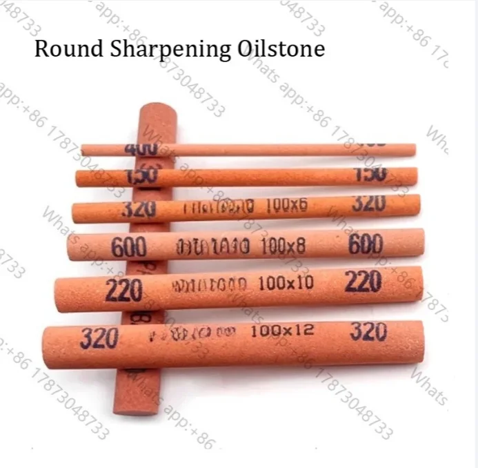 5pcs Round Polishing Oil Stone Fine Grinding Oilstone Strip Sharpening Knife Stone for Knives Kit Metal Alloy Steel Φ3~12mm