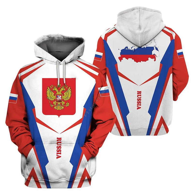 Russian Eagle Emblem Graphic Hoodies for Men Clothing Russia National Flag Hoodie Unisex Casual Sweatshirt USA Ethiopia Tops Tee