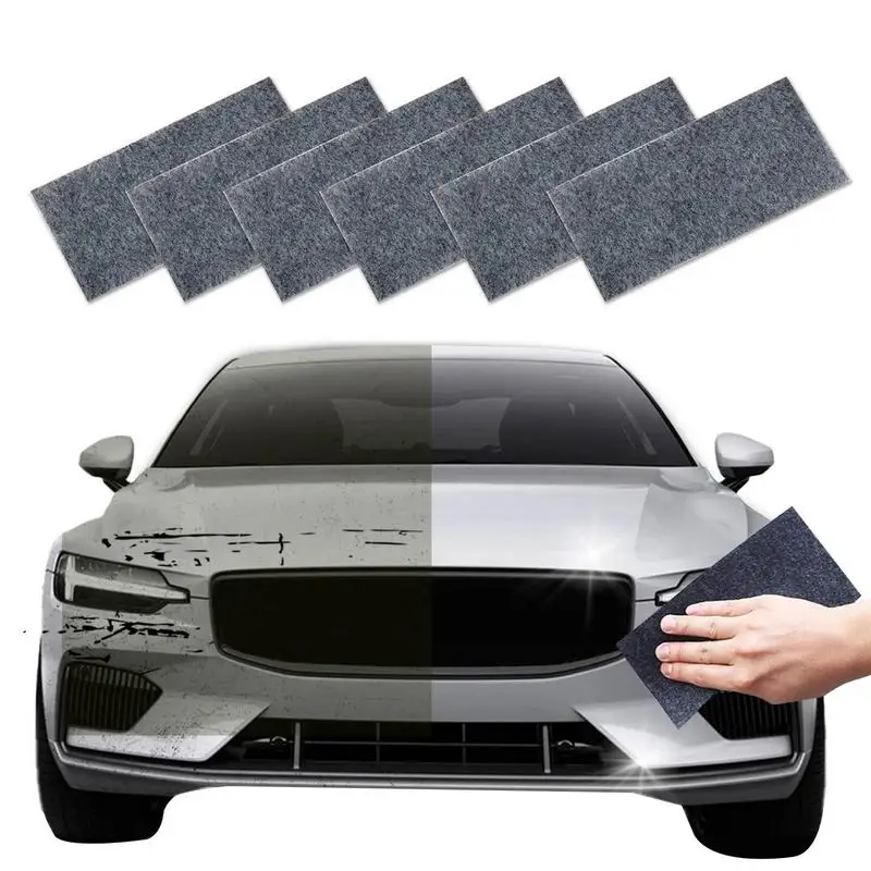 

6pcs Car Scratch Cloth Glitter Nano Magic Repair Cloth Metal Surface Polishing Anti-Scratch Spray Stubborn Stain Repair Tool