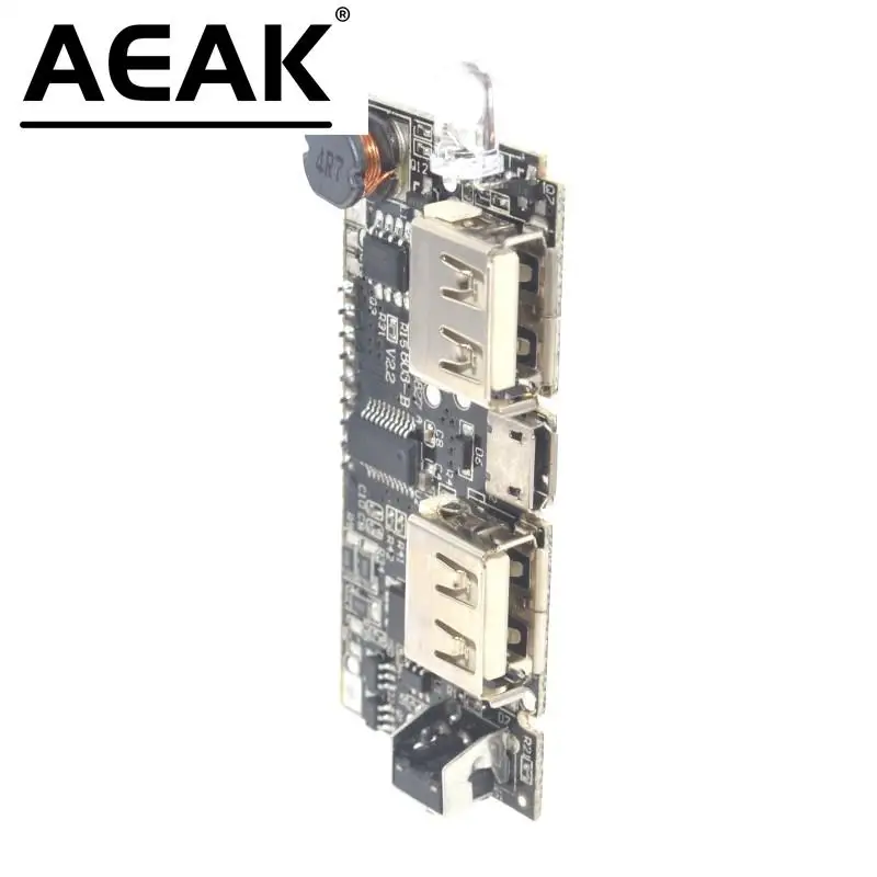 Cargador de batería para teléfono móvil, placa de módulo LCD LED, PCB, doble USB, 5V, 1A, 2,1a, 18650