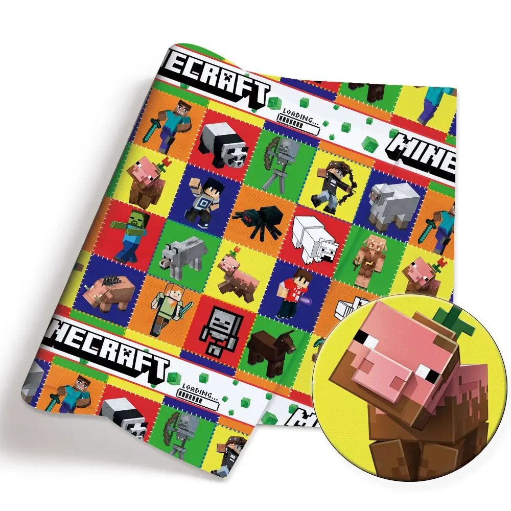 Tela de dibujos animados DIY140 * 50cm costura hecha a mano Patchwork acolchado vestido de bebé hoja para el hogar tela impresa costura niños