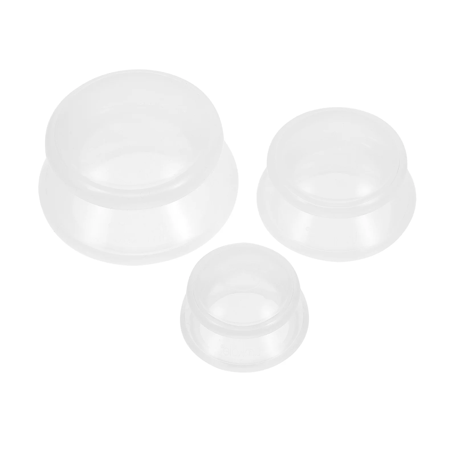 Set di coppettazione in silicone con tazza per il mento da 3 pezzi, ventose, strumento di bellezza, gel di silice trasparente per uso domestico