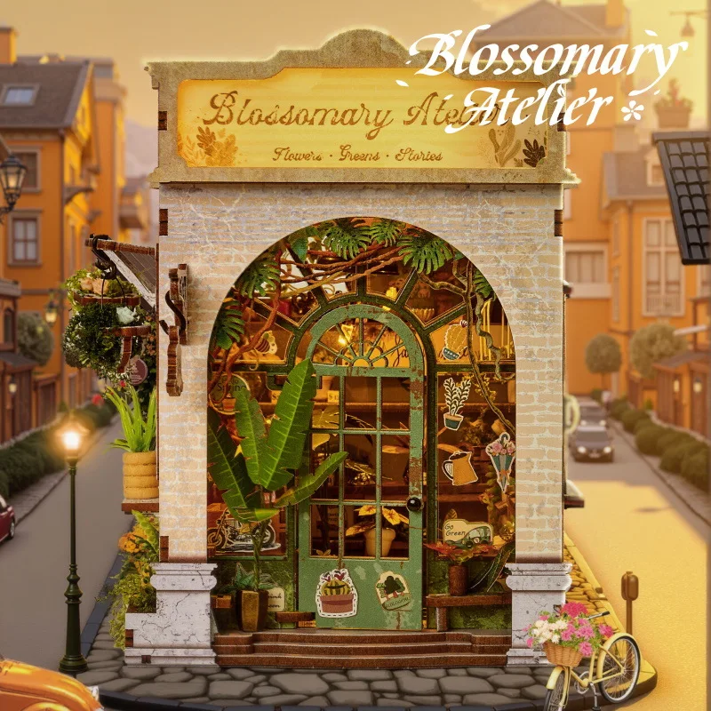 OUZEY 블라썸 크래프트 스튜디오 DIY, 3D 나무 책장, 창의적인 꽃 공예 워크숍 청소년 선물