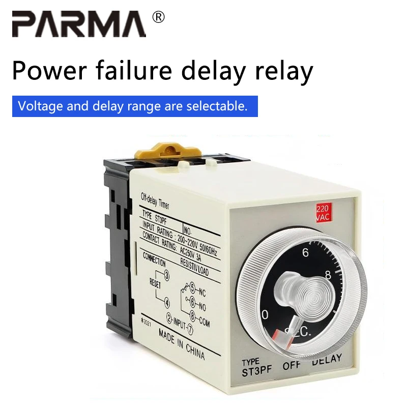 ST3PF power-off delay relay, JSZ3 power-off time controller, small time relay, AC 220V