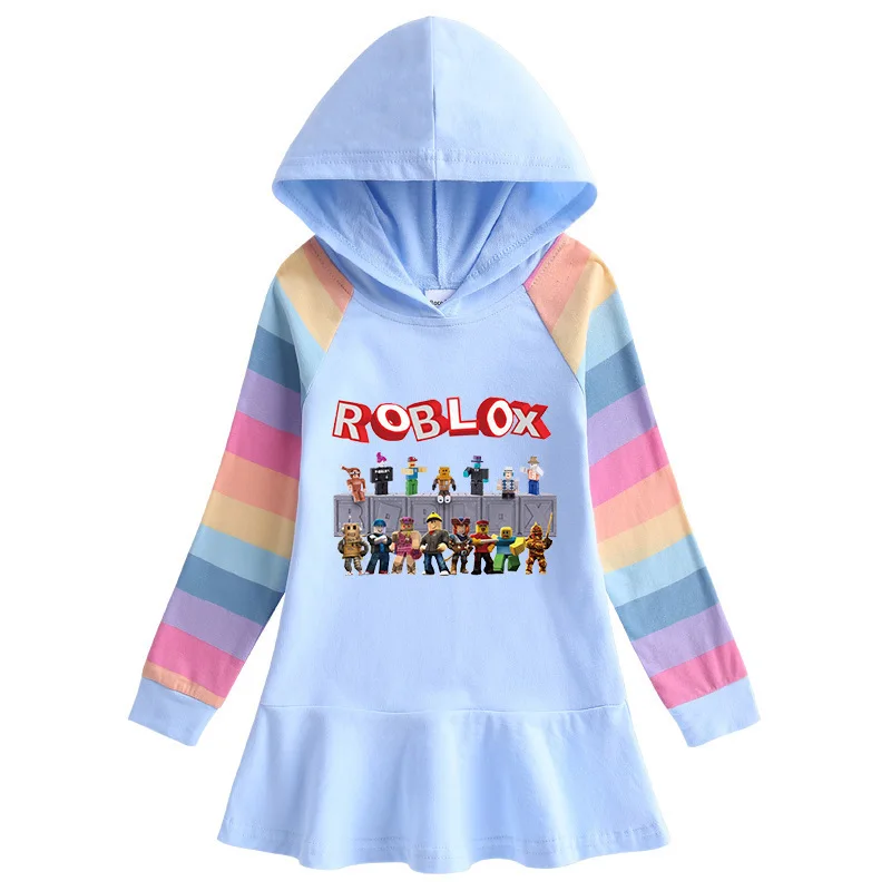 Roblox Cartoon Kids Girls Night Dress Summer Nightgown Long Sleepwear Nighty Children Pyjamas Anime Peripheral Birthday Gifts