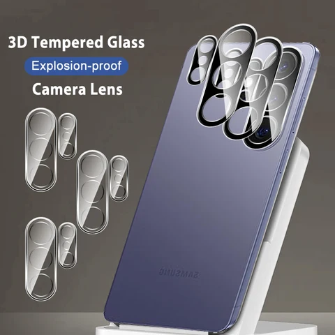 3 шт. для Samsung S26 Ultra/S26 Plus/S26 5G, 3D прозрачная стеклянная пленка для объектива для Galaxy S 26 Ultra S26 Plus, черная защитная пленка для камеры