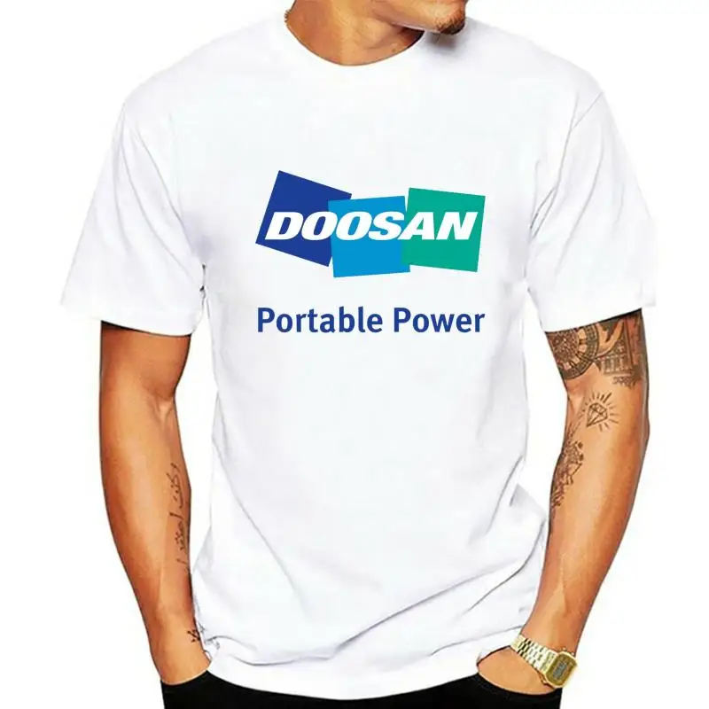 New humor tee shirt black Men Cotton brand Tshirt Doosan Construction Equipment T Shirt vintage graphic tshirts Short sleeve