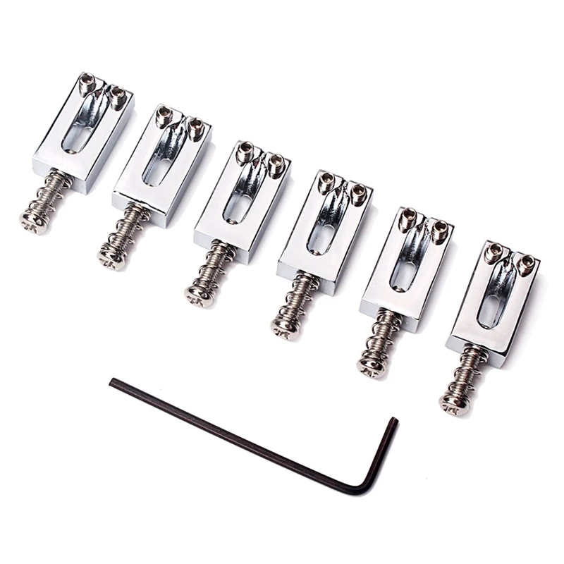 7Pcs 10.5mm Stainless Steel Guitar Tremolo Bridge Saddles for Fender Strat Tele Electric Guitar Bridge