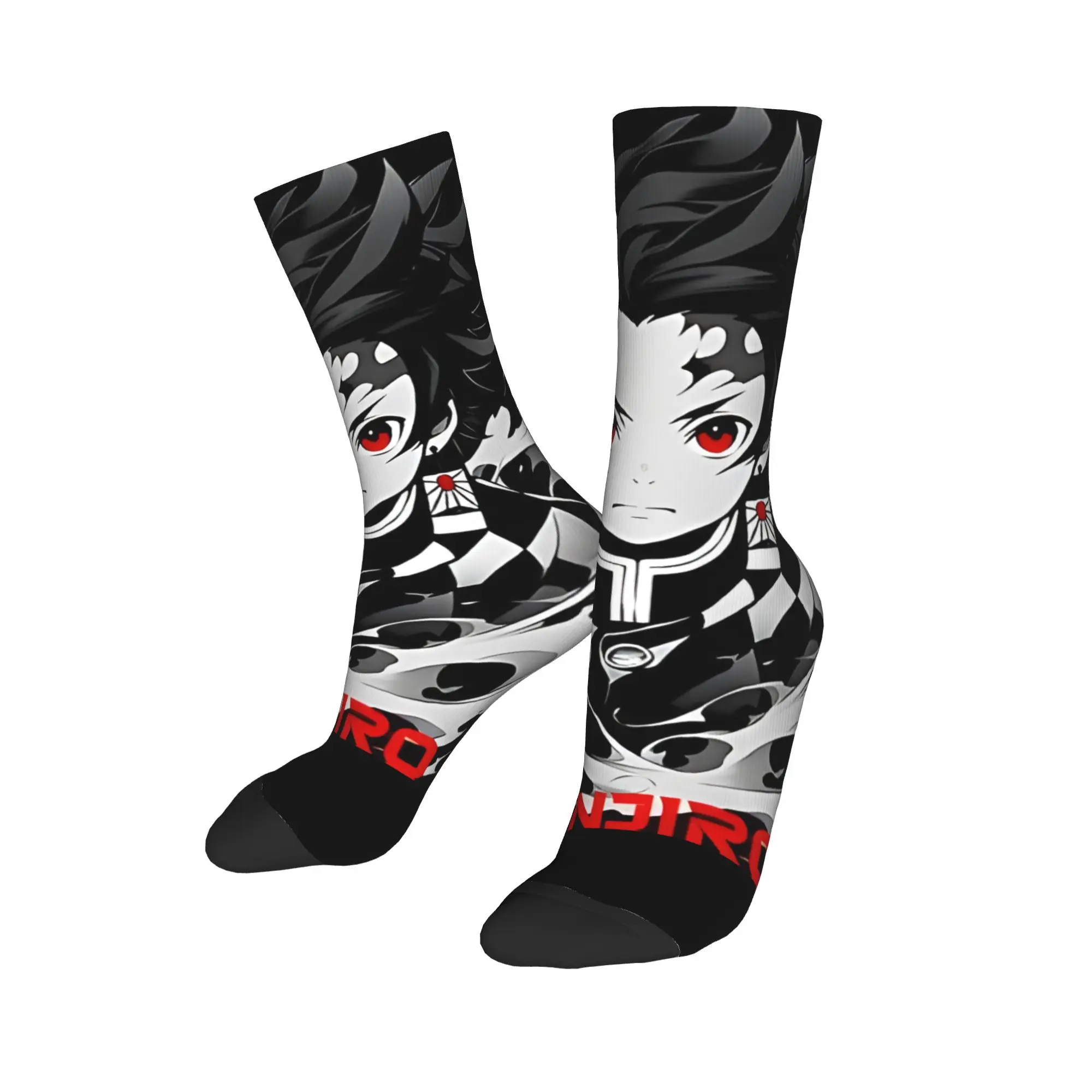 Funny Sock Bandai Demon Slayer Tanjiro Demon Slayer Rock Quality Pattern Printed Men Crew Socks Casual Men's Socks
