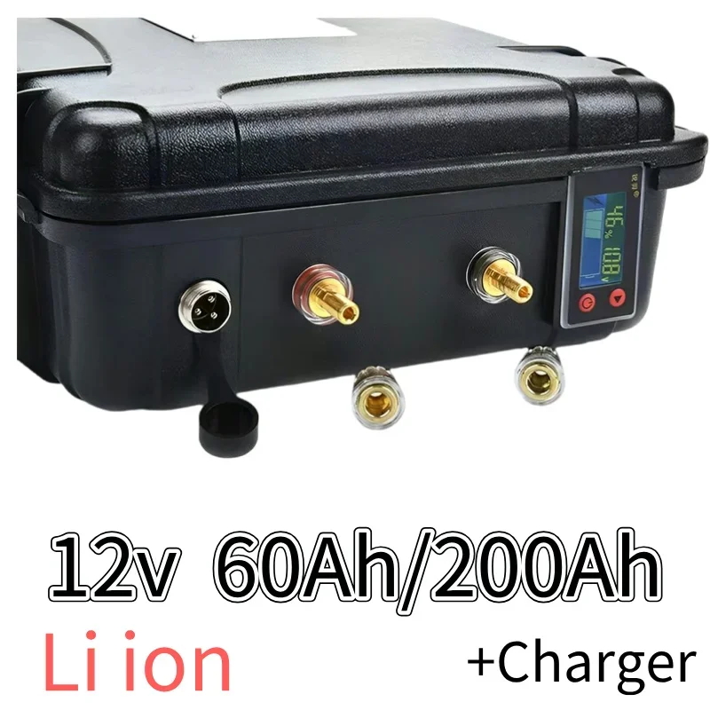 12V 60Ah 80Ah 120Ah 150ah 180ah 200ah Lithium ion battery for trolling motor boat  10A Charger