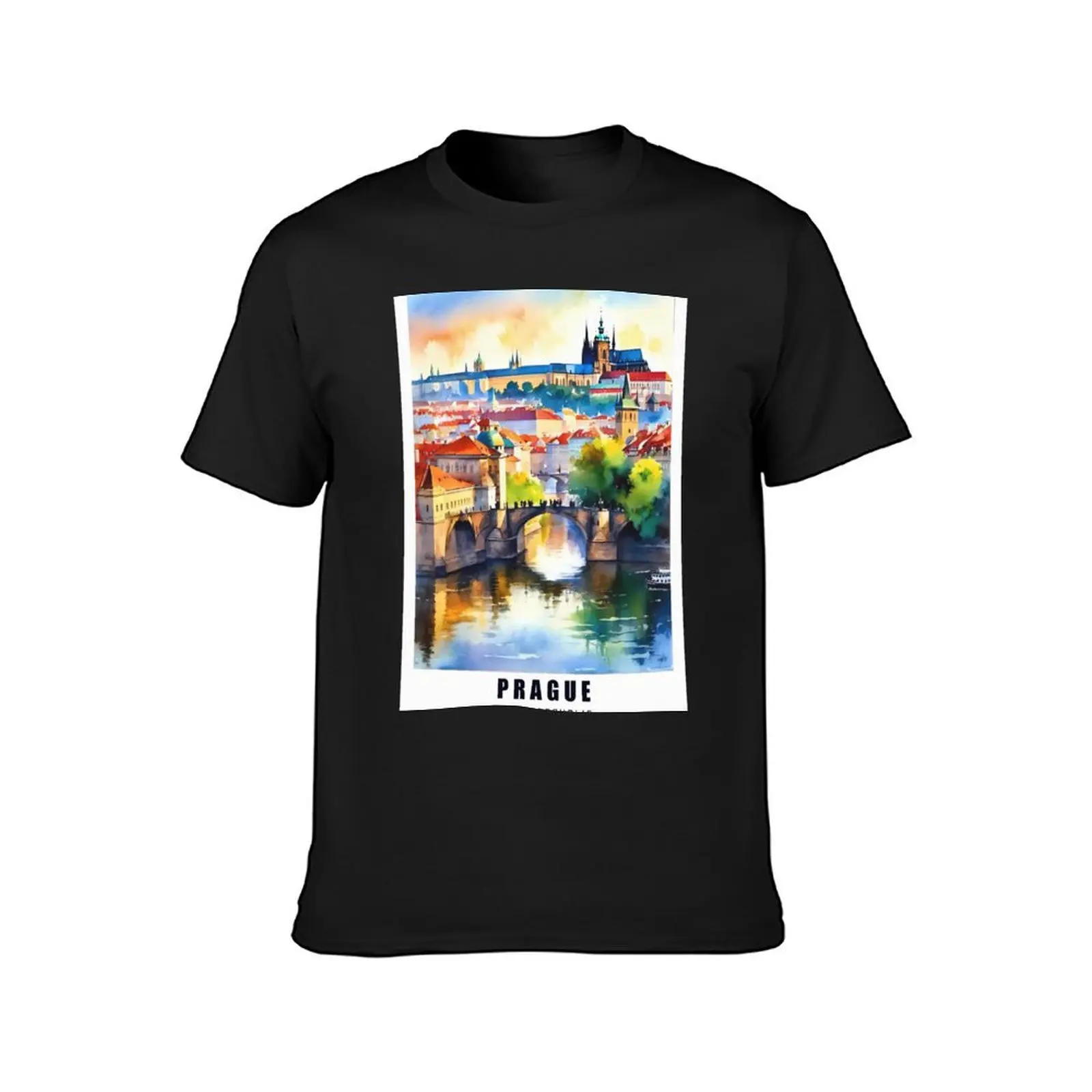 PRAGUE / Czech Republic : Echoes of the Past: Exploring Prague's Historic Heart T-Shirt blacks korean fashion tshirts for men