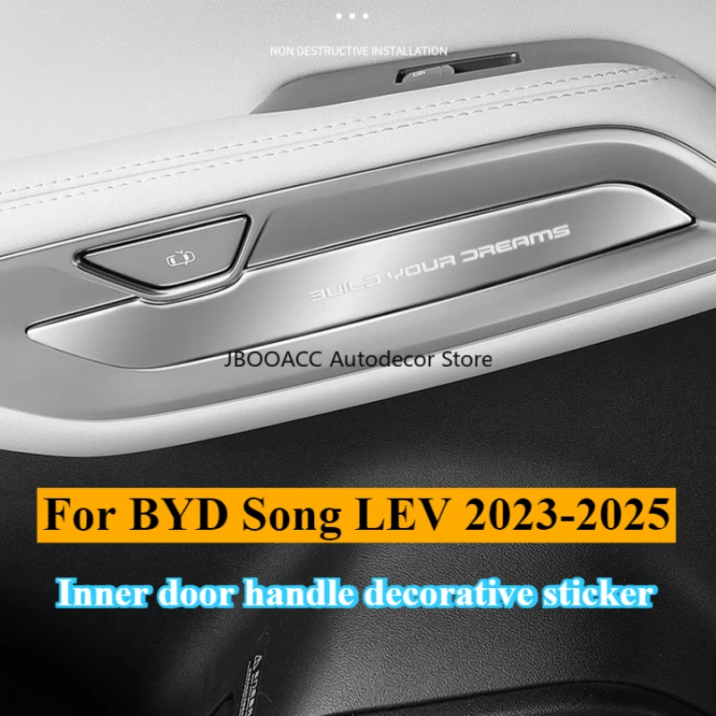 

4pcs For BYD Song LEV 2023-2025 Car Inner Door Handle Panel Cover Door Handle Decor Sticker Interior Armrest Protective Sticker