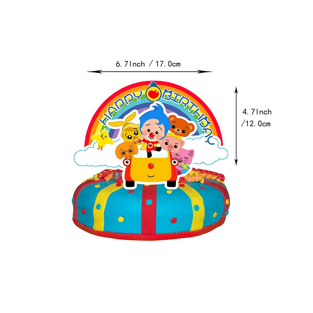 Clown Plim Birthday Party Decoration Plim foil Balloons Latex Balloon Backdrop Banner Cake Topper Baby Shower
