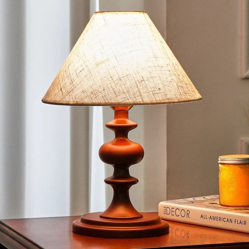 Wooden Textile Crafts LED Floor Lamps Living Room Bedroom Nightstand Atmosphere Desk Lamps Study Dressing Table Reading Lights