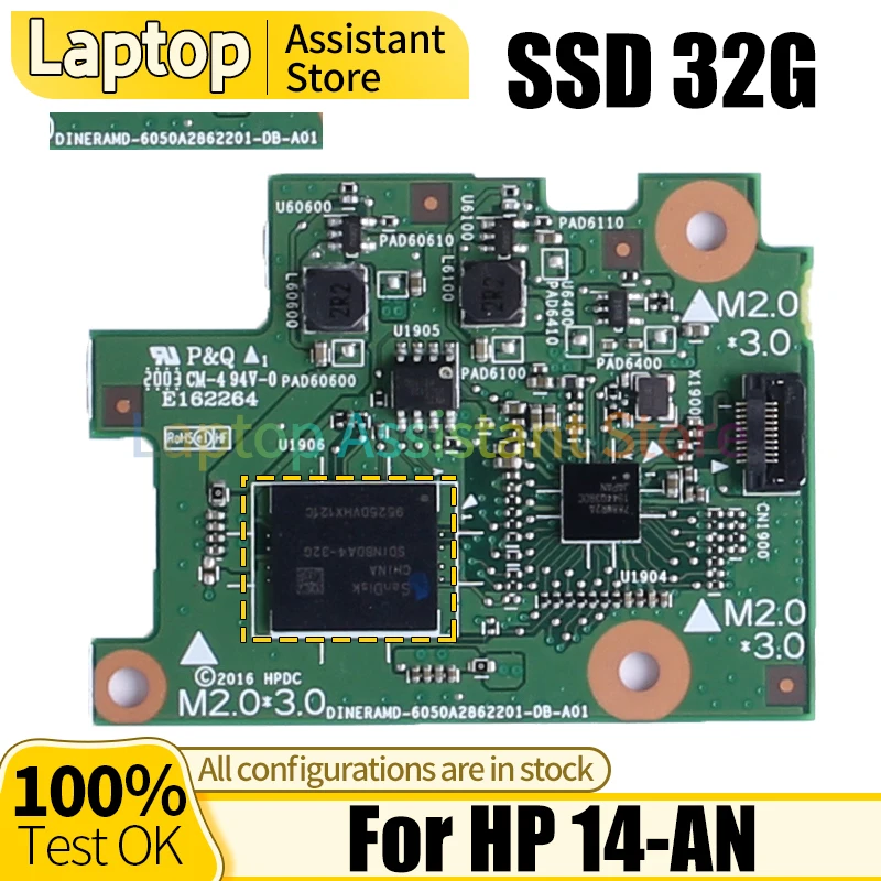 

For HP 14-an012nr 14-AN 14-CM 14 Genuine Laptop EMMC Circuit Board 6050A2862201 Notebook