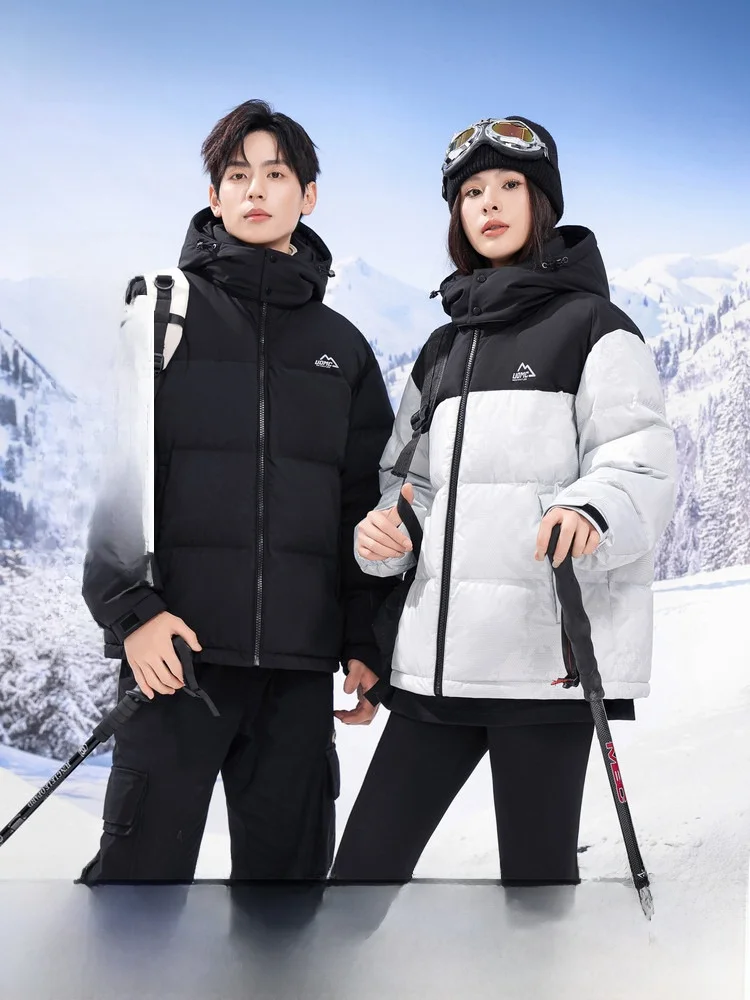 

Snow Fly Spring New Men's ort Thiened down Jaet Hooded Casual Faion Large Size Polyester Fiber Skiing Outdoor Wear