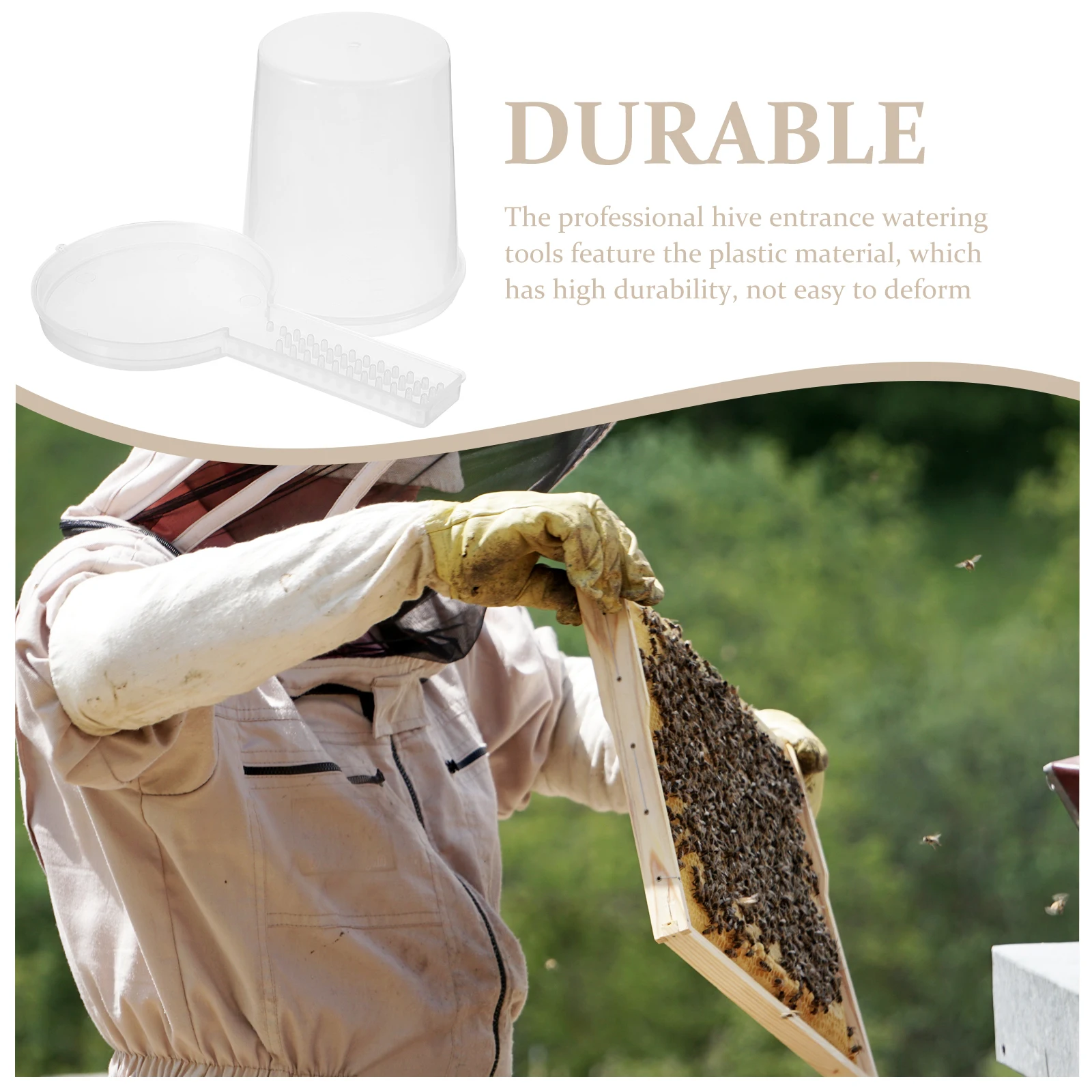 

Plastic Bee Feeder Durable Secure Supplies Water Station Cups Garden Honey Beehive Entrance Feeders Bee Keeper Tools