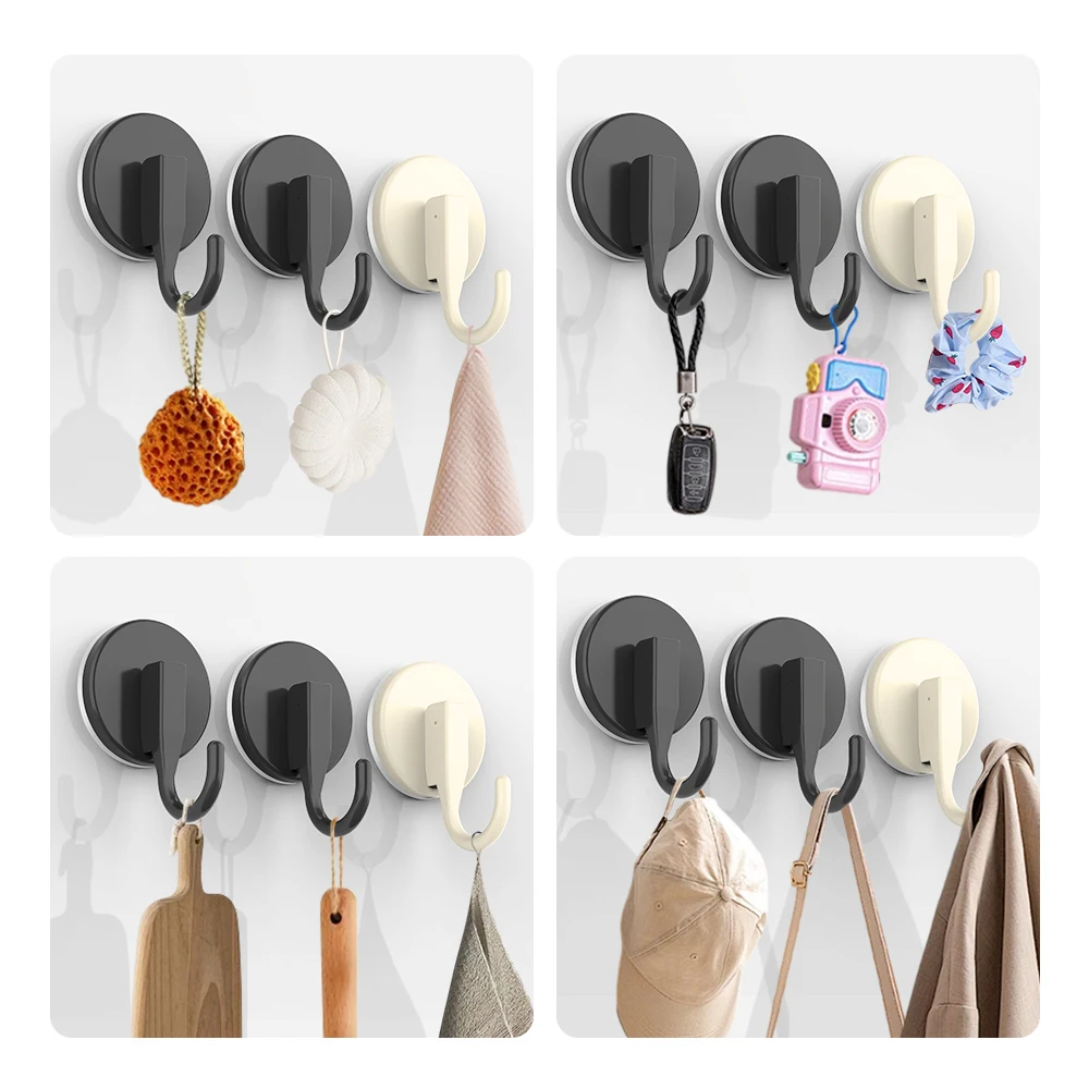 Powerful Vacuum Drilling-Free And Self-Adhesive Towel Racks with Suction Cup Hooks, Utility Hooks
