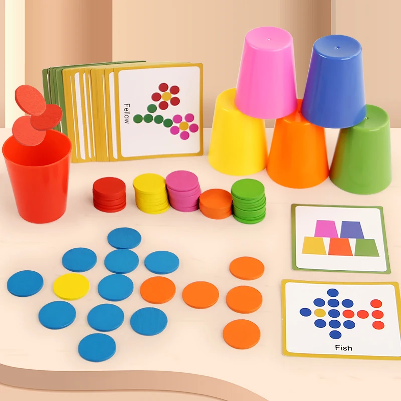 Children's Stacked Cup Game Fun Color Classification Cup Logical Thinking Training Matching Table Game Educational Toys For Kid