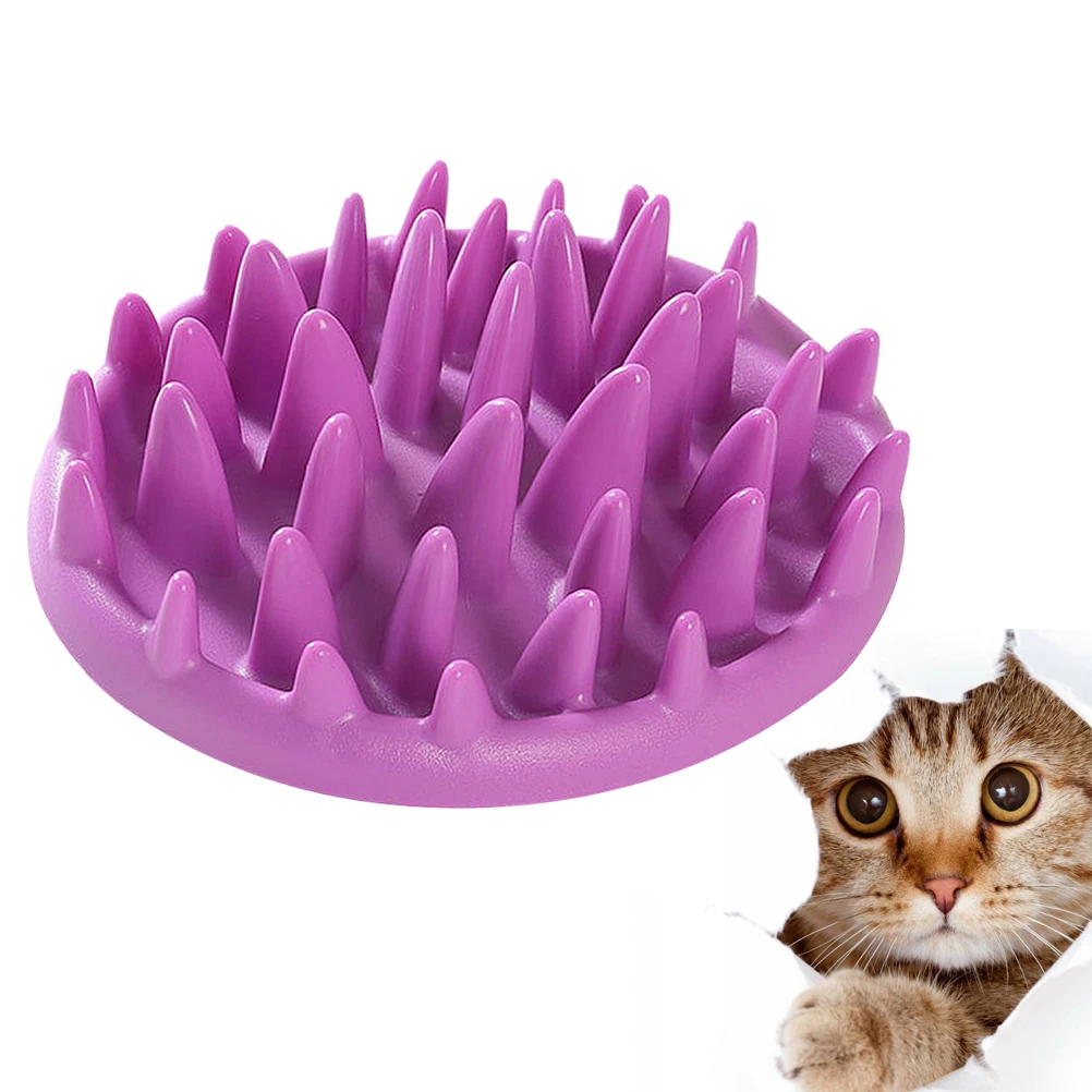

Slow Feed Pet Bowl Jungle Shaped Dog Feeding Bowl Anti-Tip Lightweight Eco-Friendly Durable For Puppy Dogs Purple Easy Carry