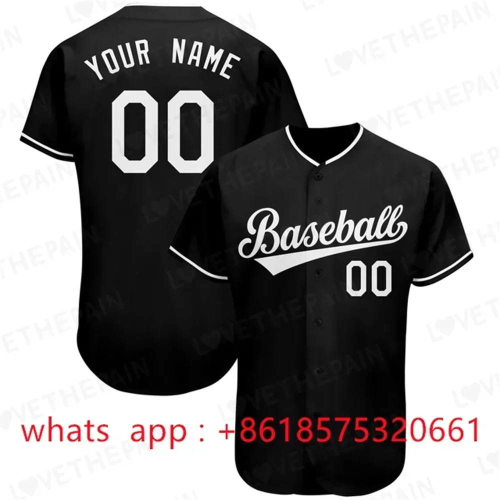 Customizable Baseball Jersey Print Team Personal Name Number Stripe Baseball T-shirt Men/Women/Kids