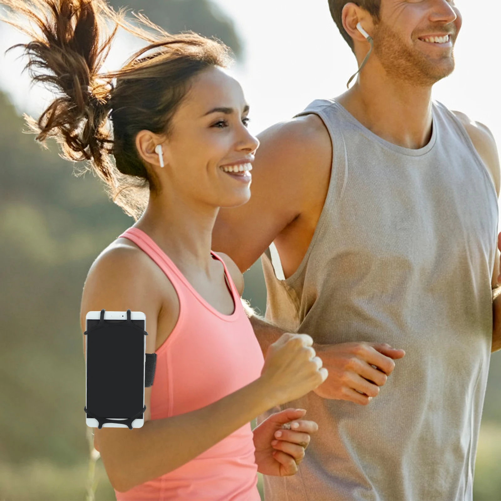 

2Pcs Adjustable Arm Phone Holder For Running Cycling And Walking With Breathable And Durable Design