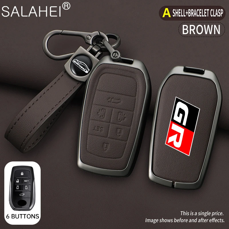 Car Remote Key Case Cover for Toyota GR RAV4 Crown Hilux Fortuner Corolla SE 2023 Camry Yaris Land Cruiser Prado Venza Accessory