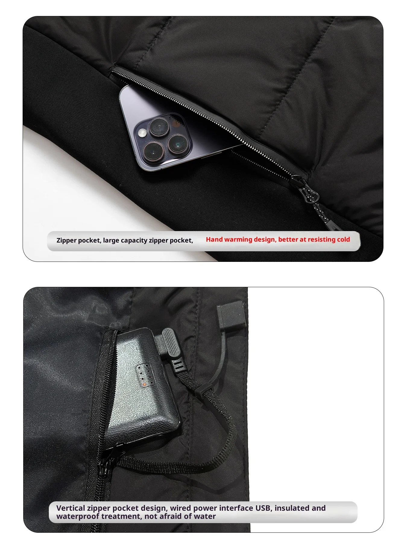 Neue Smart Heizung Weste Männer Frauen 17 Zonen Dual Control Temperatur Fleece Stehkragen USB Elektrische Thermische Winter Weste – Detail 19