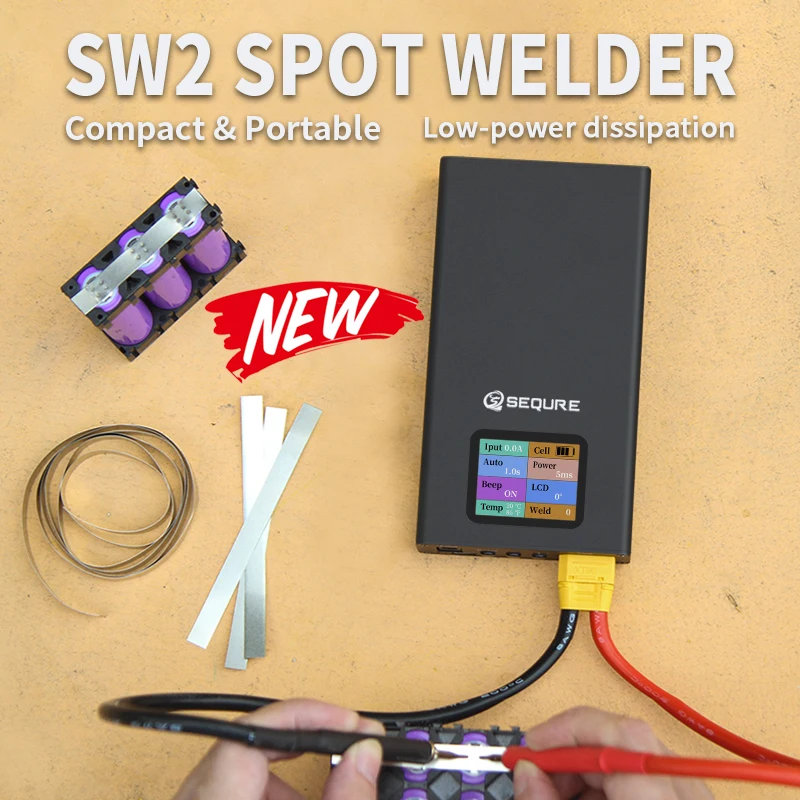 SQ-SW2 Mini Spot Welding Machine For 18650 Battery Pack DIY Spot Welder With 1.8 Inch Color OLED Display 10000mAh Sequre