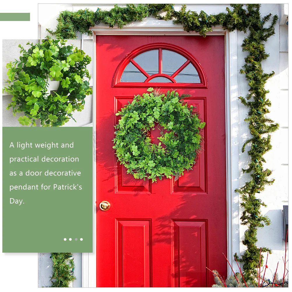 

St Patrick's Day Wreath Pendant Festival Scene Hanging Decor Wall Hanging Decoration Artificial Wreath Door Decor