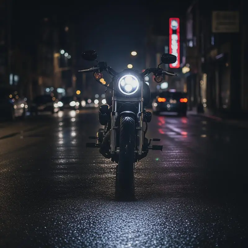 Motorcycle LED Headlight 12V Angel Eye Headlamp with DRL Easy Fit for Offroad Night Time Safety Riding