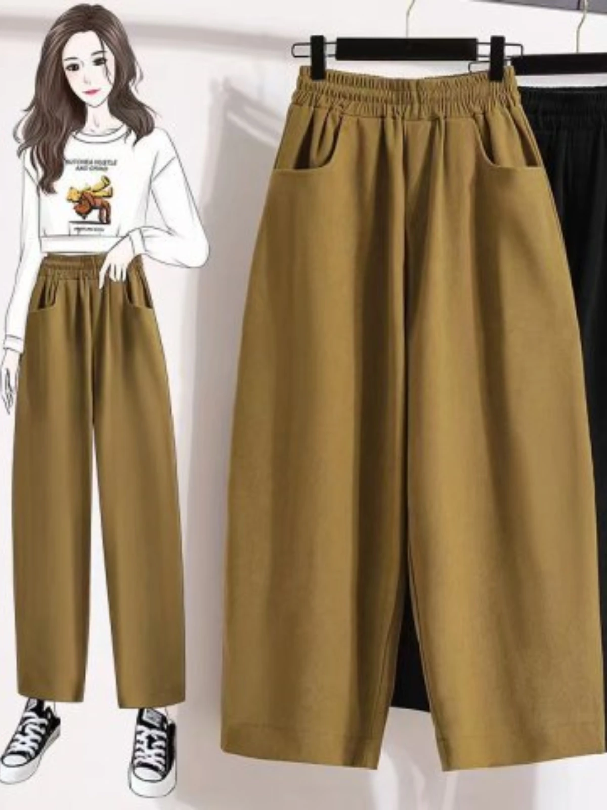 

Loose Dad Wide Leg Pants plus Size Women's Summer Clothing Comfortable Breathable Trousers Korean Sle Commute Faion
