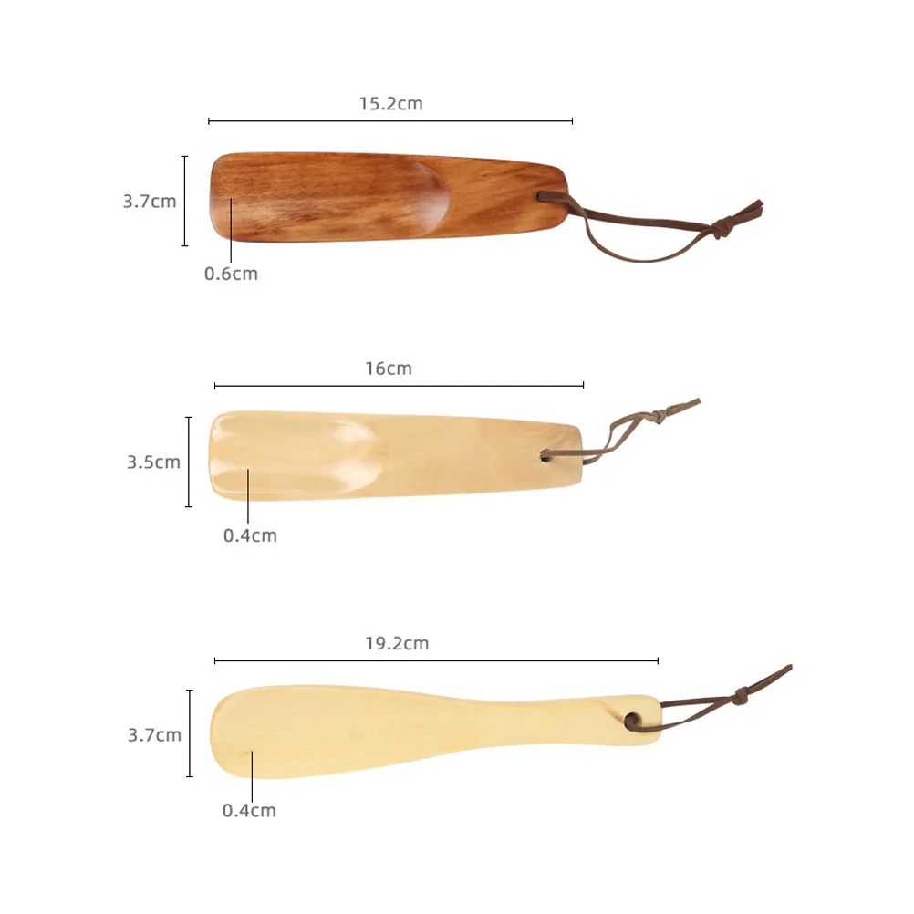 Calzadores de madera para el hogar, resistentes al desgaste, prácticos ayudantes para zapatos, portátiles, suaves y duraderos, accesorios para viajes de personas mayores, 3 uds.