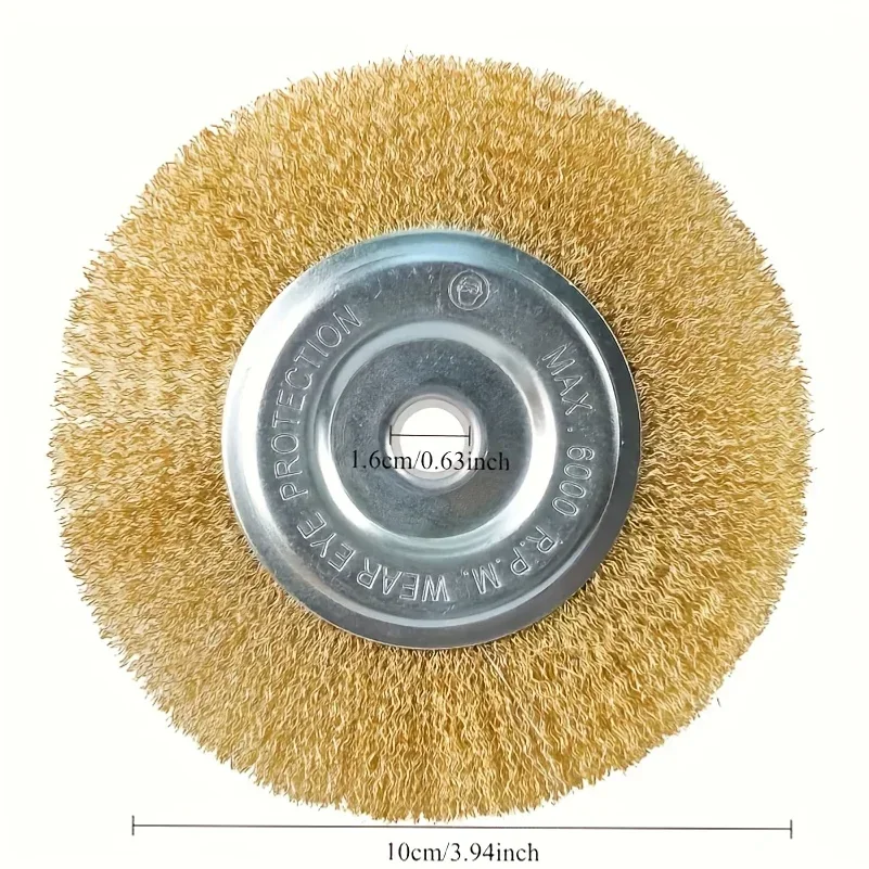 3Pcs Fine Round Head Copper Wire Brush Set with Steel Connector, Hand Wire Brushes for Rust Removal Sanding Cleaning