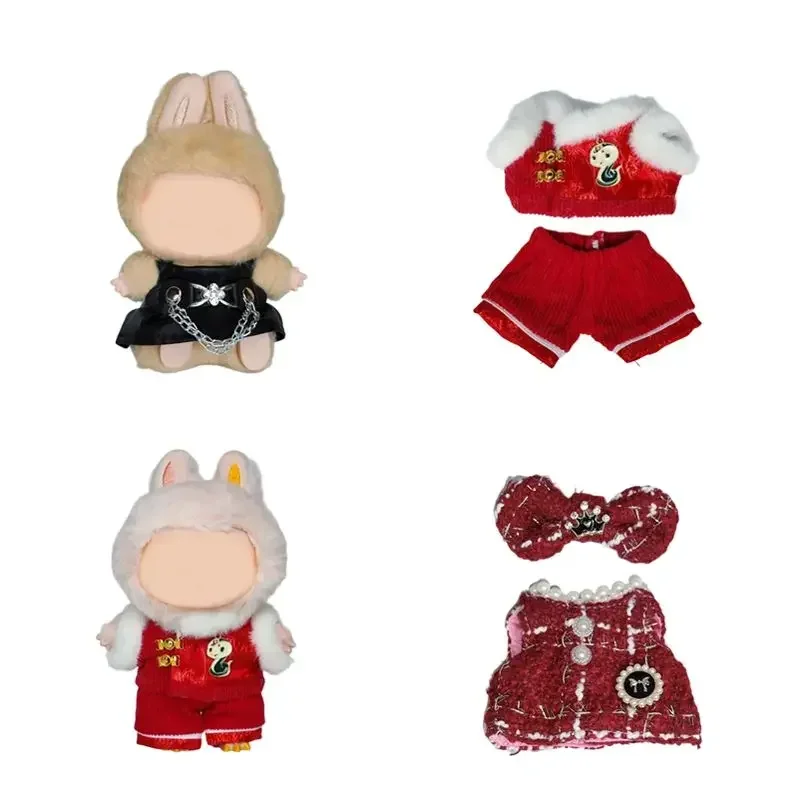 

For 15cm Labubu Doll Clothes Accessories Kawaii Mini Design Sweet Princess Skirt Labubu Clothes Bag Princess Shoes