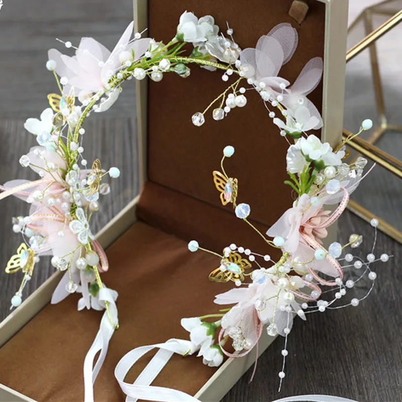 Wald Fee Stil Zarte Kinder der Tag Kranz Kinder Mädchen Tochter Geburtstag Neue Jahr Geschenk Begünstigt Hochzeit Kopfschmuck – Detail 2
