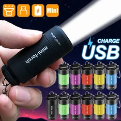 3/1pcs LED Mini Torch Light USB Rechargeable Flashlight Outdoor Waterproof Keychain Torches Lights For Hiking Camping Lighting